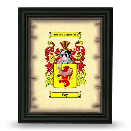 Poy Coat of Arms Framed - Black