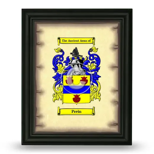 Prein Coat of Arms Framed - Black