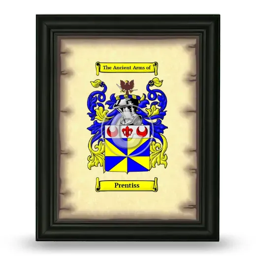 Prentiss Coat of Arms Framed - Black
