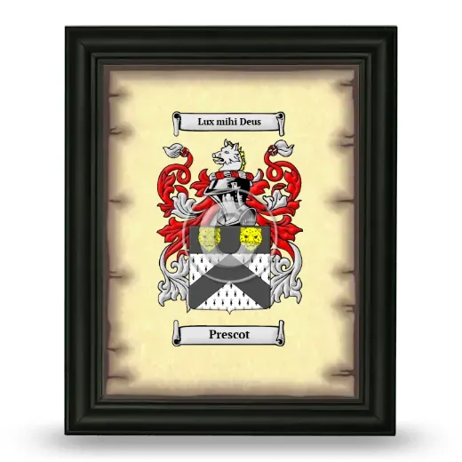 Prescot Coat of Arms Framed - Black