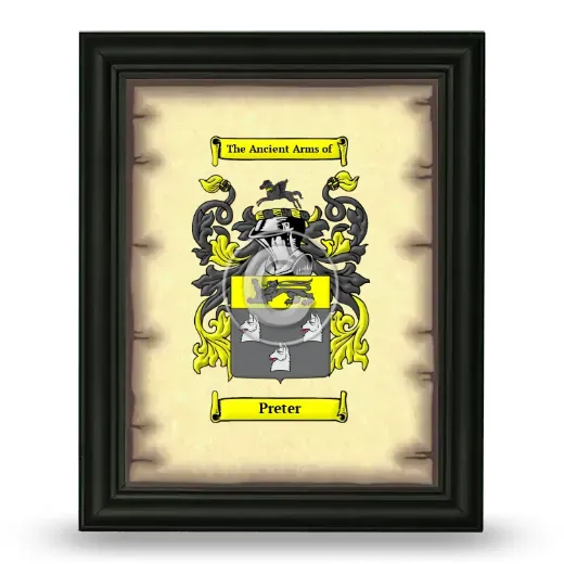 Preter Coat of Arms Framed - Black