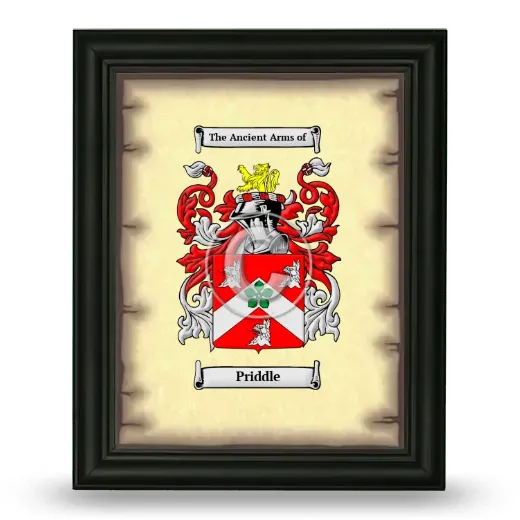 Priddle Coat of Arms Framed - Black