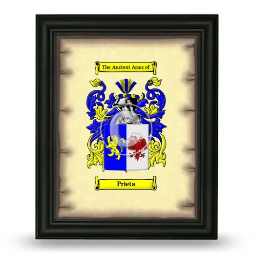 Prieta Coat of Arms Framed - Black