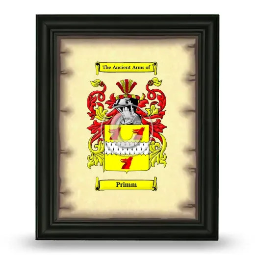Primm Coat of Arms Framed - Black