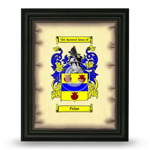 Prine Coat of Arms Framed - Black