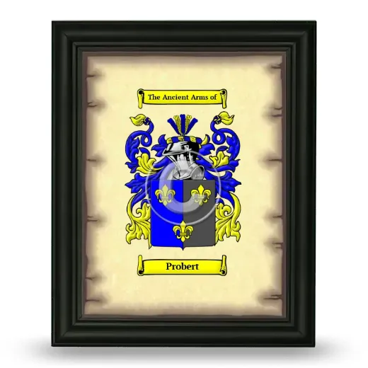 Probert Coat of Arms Framed - Black