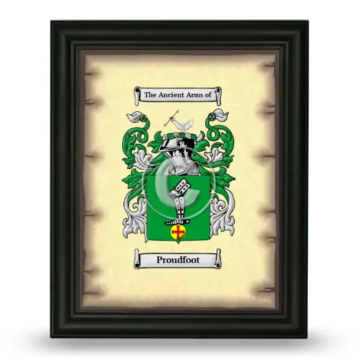 Proudfoot Coat of Arms Framed - Black