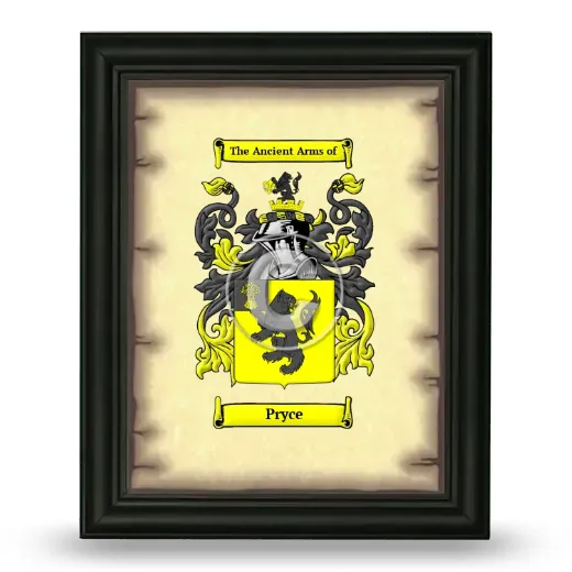 Pryce Coat of Arms Framed - Black