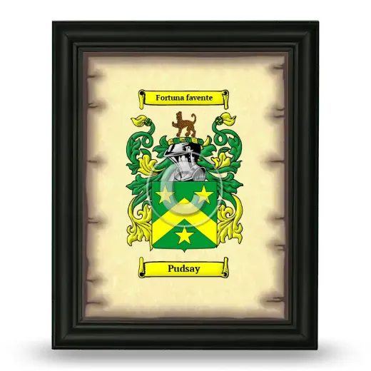 Pudsay Coat of Arms Framed - Black
