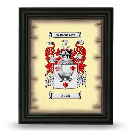 Pugh Coat of Arms Framed - Black