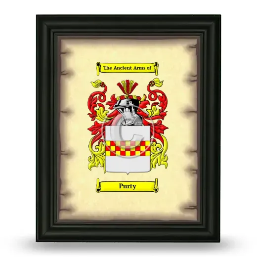 Purty Coat of Arms Framed - Black