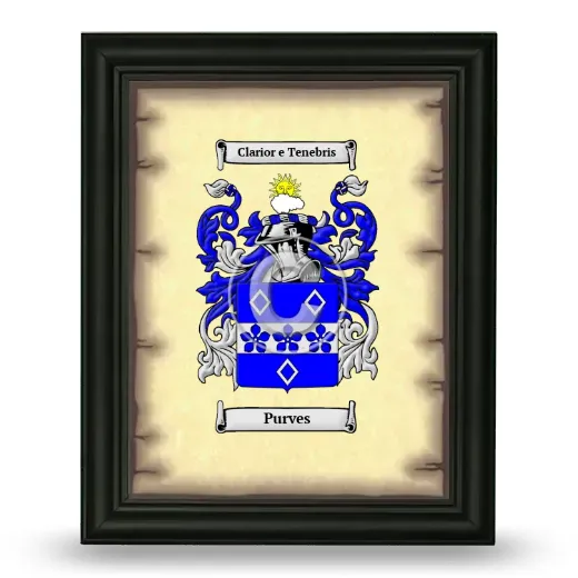 Purves Coat of Arms Framed - Black