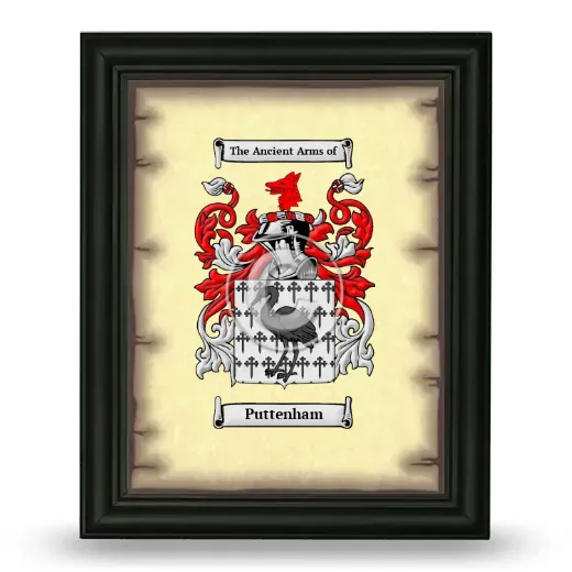 Puttenham Coat of Arms Framed - Black