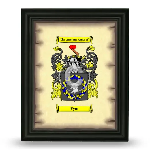 Pym Coat of Arms Framed - Black