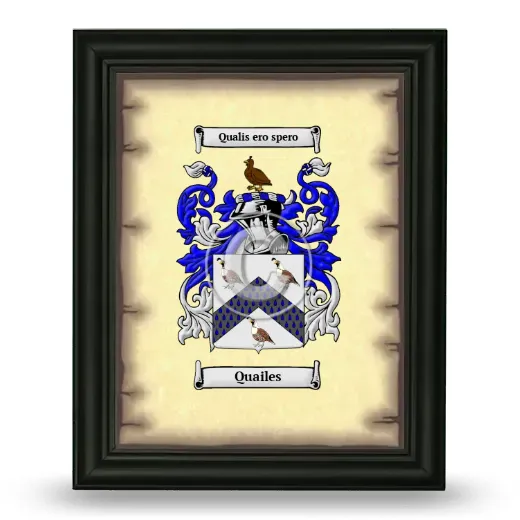 Quailes Coat of Arms Framed - Black