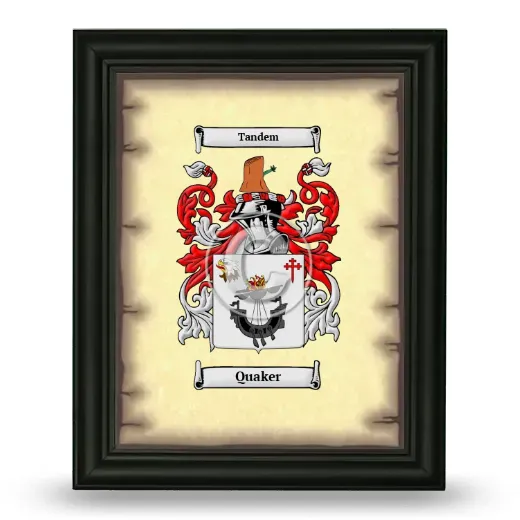 Quaker Coat of Arms Framed - Black