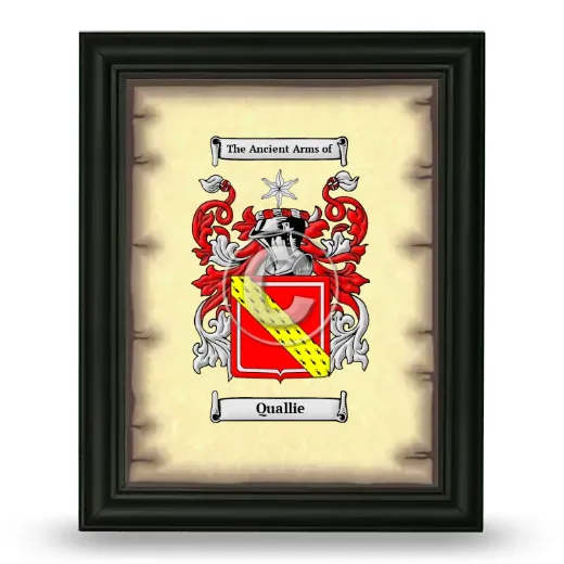 Quallie Coat of Arms Framed - Black