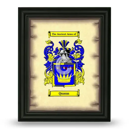 Quann Coat of Arms Framed - Black