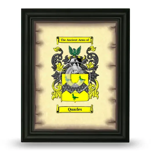 Quarles Coat of Arms Framed - Black