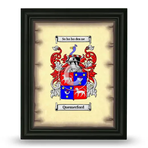 Quemerford Coat of Arms Framed - Black