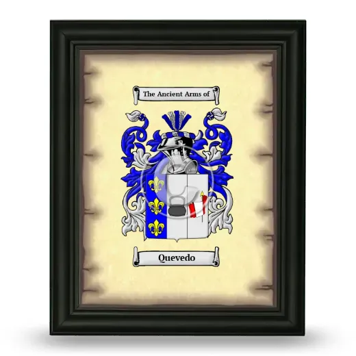 Quevedo Coat of Arms Framed - Black