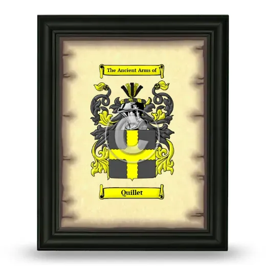 Quillet Coat of Arms Framed - Black
