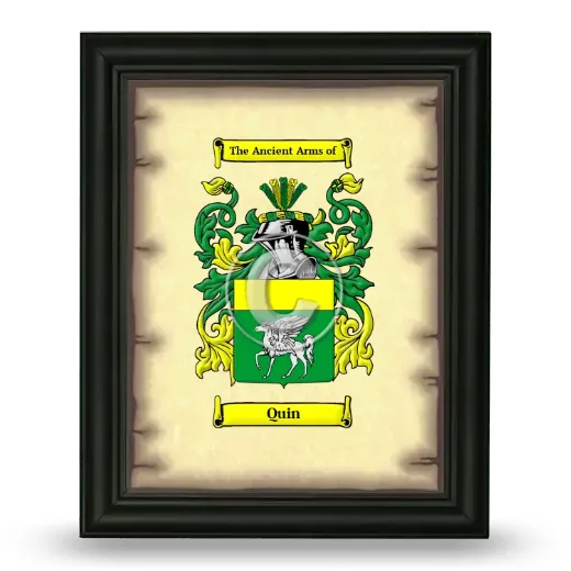 Quin Coat of Arms Framed - Black