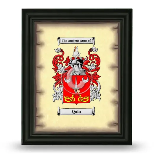 Quin Coat of Arms Framed - Black