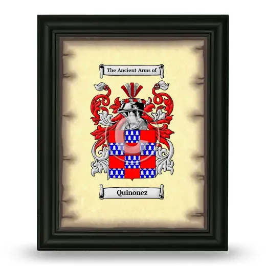 Quinonez Coat of Arms Framed - Black
