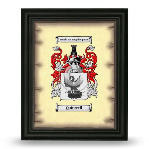 Quintrell Coat of Arms Framed - Black