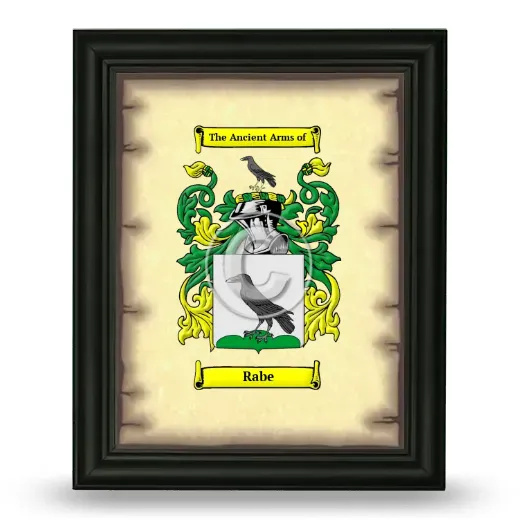Rabe Coat of Arms Framed - Black