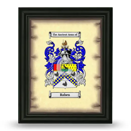 Raben Coat of Arms Framed - Black