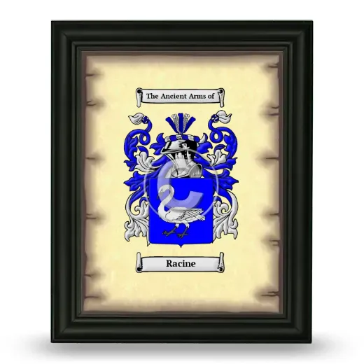 Racine Coat of Arms Framed - Black