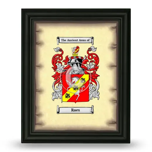 Raes Coat of Arms Framed - Black