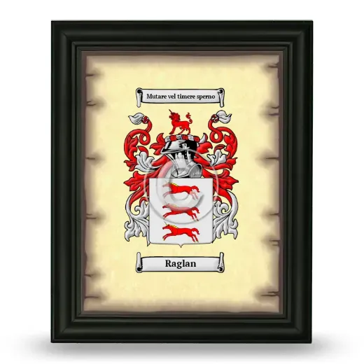 Raglan Coat of Arms Framed - Black