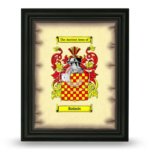 Raimis Coat of Arms Framed - Black