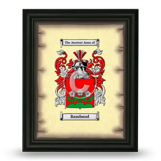 Rambaud Coat of Arms Framed - Black