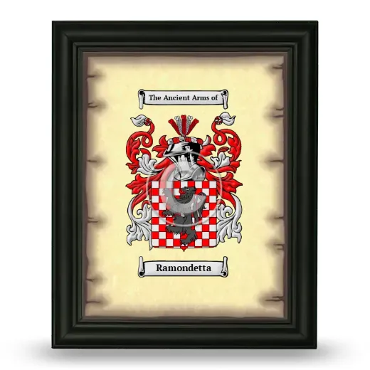 Ramondetta Coat of Arms Framed - Black