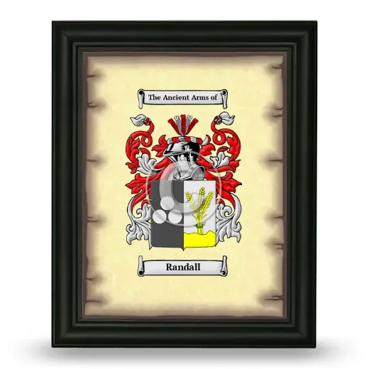 Randall Coat of Arms Framed - Black