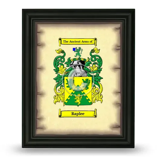 Raplee Coat of Arms Framed - Black