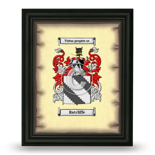Ratcliffe Coat of Arms Framed - Black