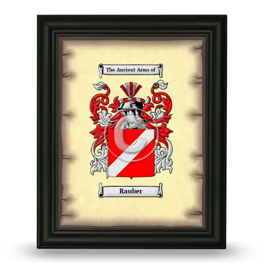 Rauber Coat of Arms Framed - Black