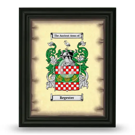 Regester Coat of Arms Framed - Black