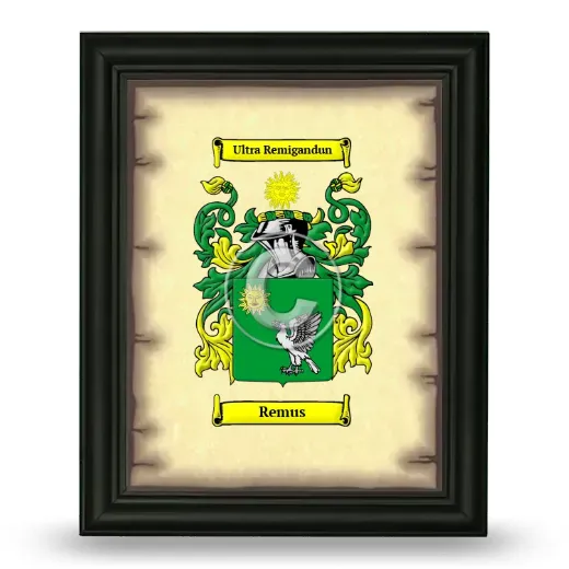 Remus Coat of Arms Framed - Black