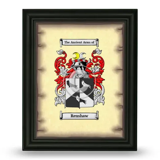 Renshaw Coat of Arms Framed - Black