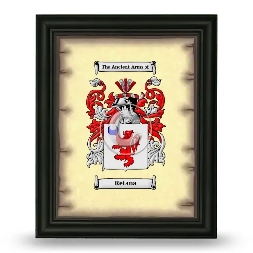 Retana Coat of Arms Framed - Black