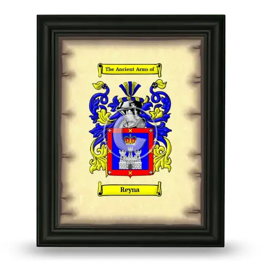 Reyna Coat of Arms Framed - Black