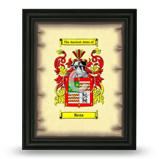 Reza Coat of Arms Framed - Black