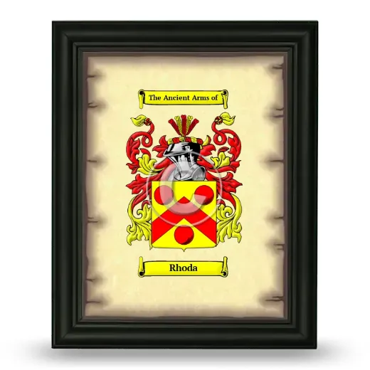 Rhoda Coat of Arms Framed - Black