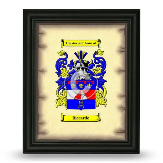 Riccardo Coat of Arms Framed - Black